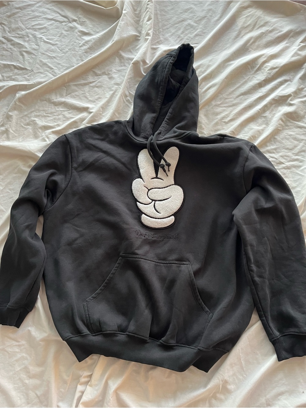 Walt Disney World Mickey Mouse Peace Sign Hooded Sweatshirt SZ XL